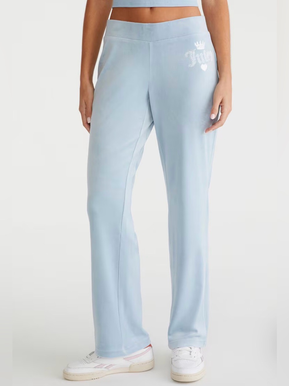Juicy Couture Light Blue Straight-Leg Track Pants
